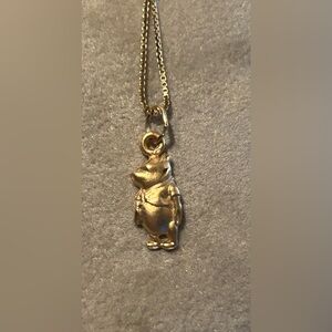 Winnie the Pooh necklace with 14K solid gold chain